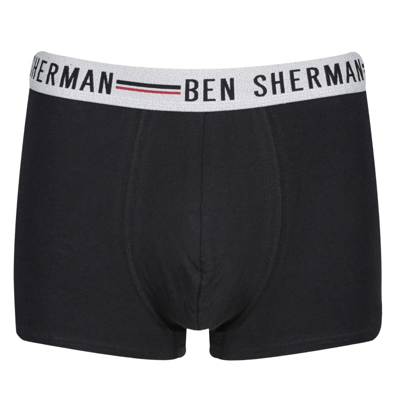 Ben Sherman Mens Roman 3 Pack Trunks - Black/White/Grey