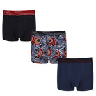 Ben Sherman Mens Coen 3 Pack Trunks - Navy/Floral/Blue