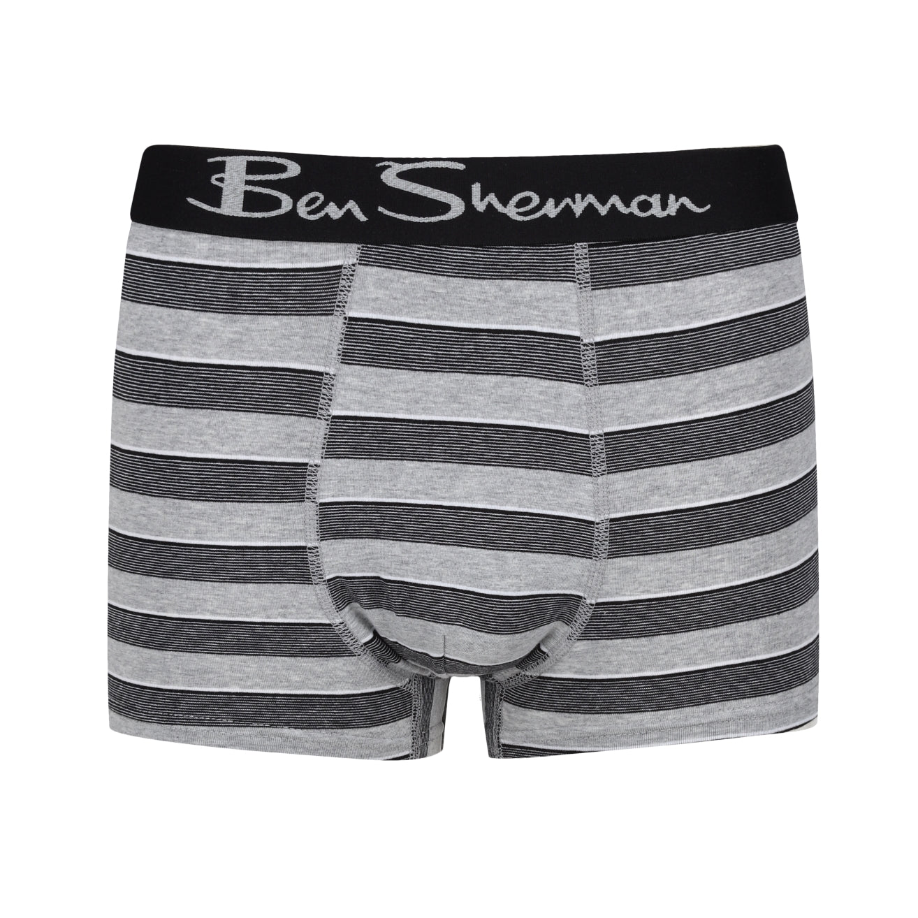 Ben Sherman Mens Avery 3 Pack Trunks - Black/Grey Stripe/Grey