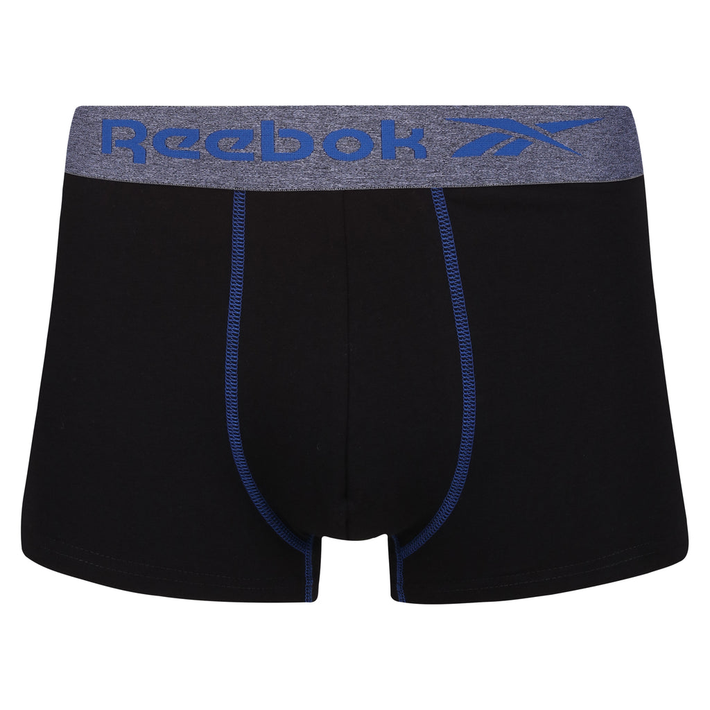 Reebok Mens Performance 3 Pack Boxer Short Sports Stott Trunks - Black