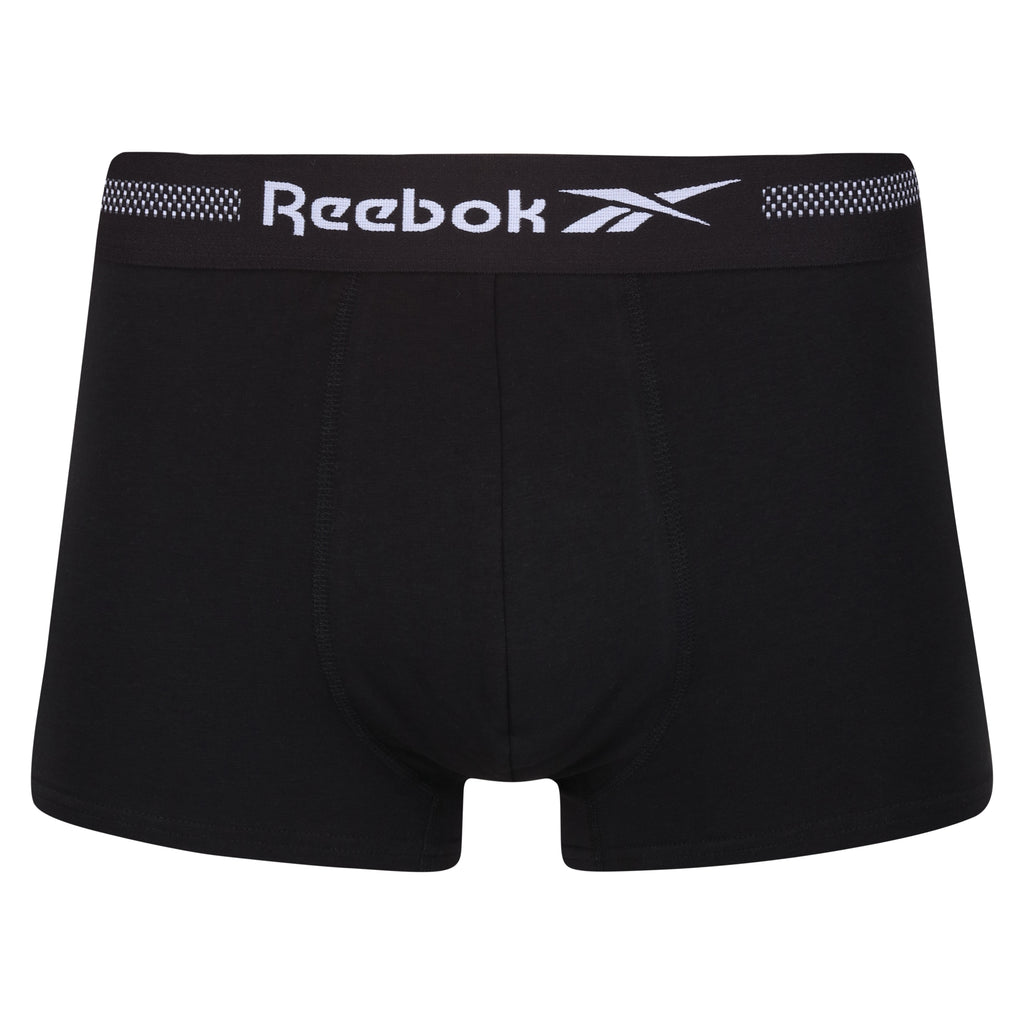 Reebok Mens Performance 3 Pack Short Sports Ennio Trunks - Black/White/Grey