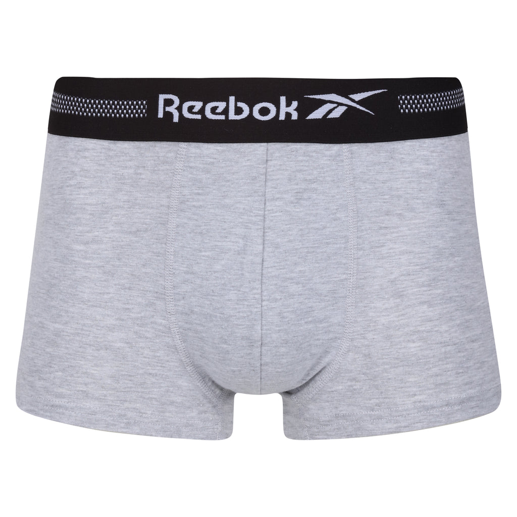 Reebok Mens Performance 3 Pack Short Sports Ennio Trunks - Black/White/Grey