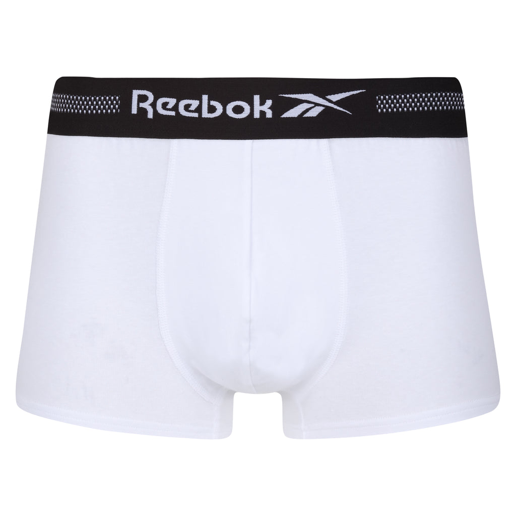 Reebok Mens Performance 3 Pack Short Sports Ennio Trunks - Black/White/Grey