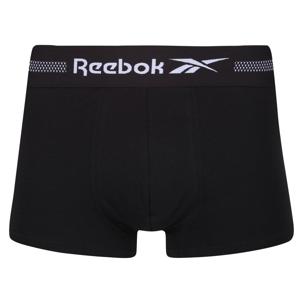 Reebok Mens Performance 3 Pack Short Sports Ennio Trunks - Black/White/Grey