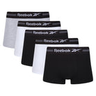 Reebok Mens Performance 5 Pack Short Sports Ennio Trunks - Black/White/Grey