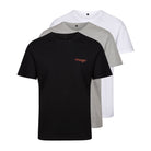 Wrangler Crew Neck T-shirts 3 Pack Black/Grey Marl/White