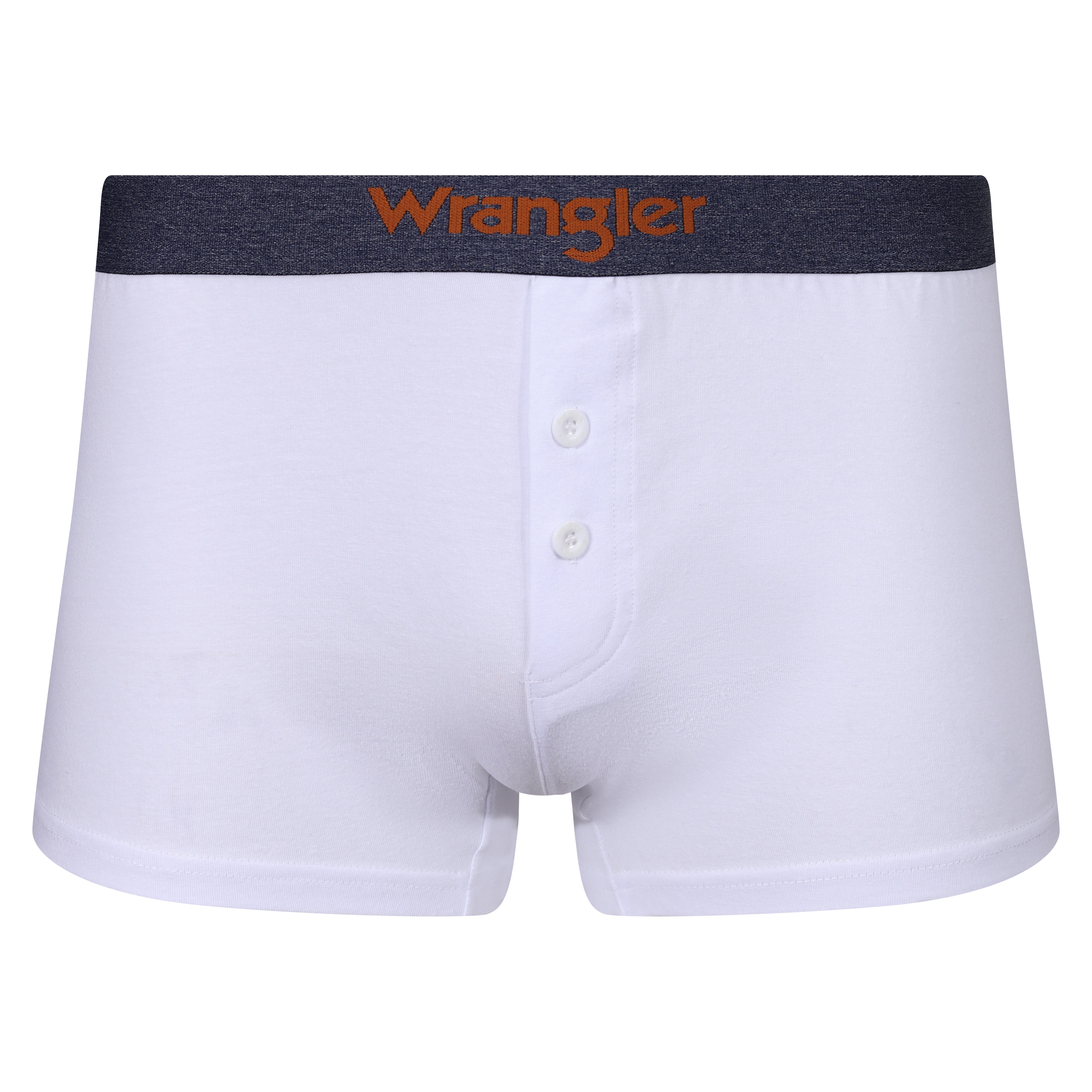 Wrangler Cotton Blend 3 Pack Button Fly Trunks - White/Dark Denim/Mid Denim