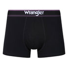 Wrangler 3 Pack Cotton Stretch Trunks - Black (White/Berry/Blue Waistbands)