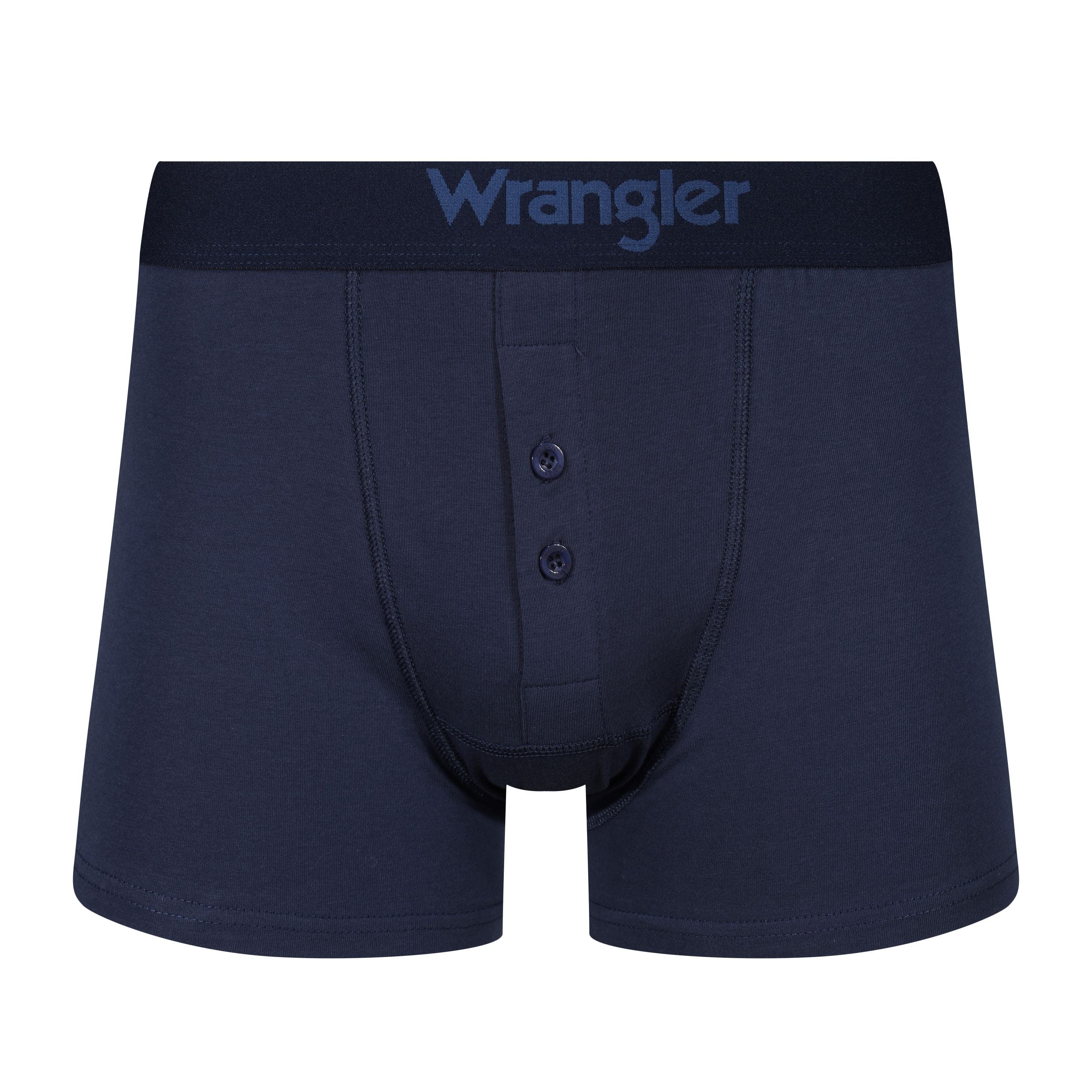 Wrangler 3 Pack Button Fly Cotton Stretch Boxers - Grey Marl/Navy/Dk Denim Marl