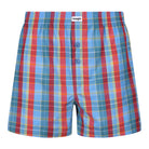 Wrangler Pure Cotton 2 Pack Woven Boxers - Red Checks / Chambray Blue