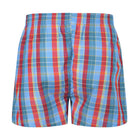 Wrangler Pure Cotton 2 Pack Woven Boxers - Red Checks / Chambray Blue