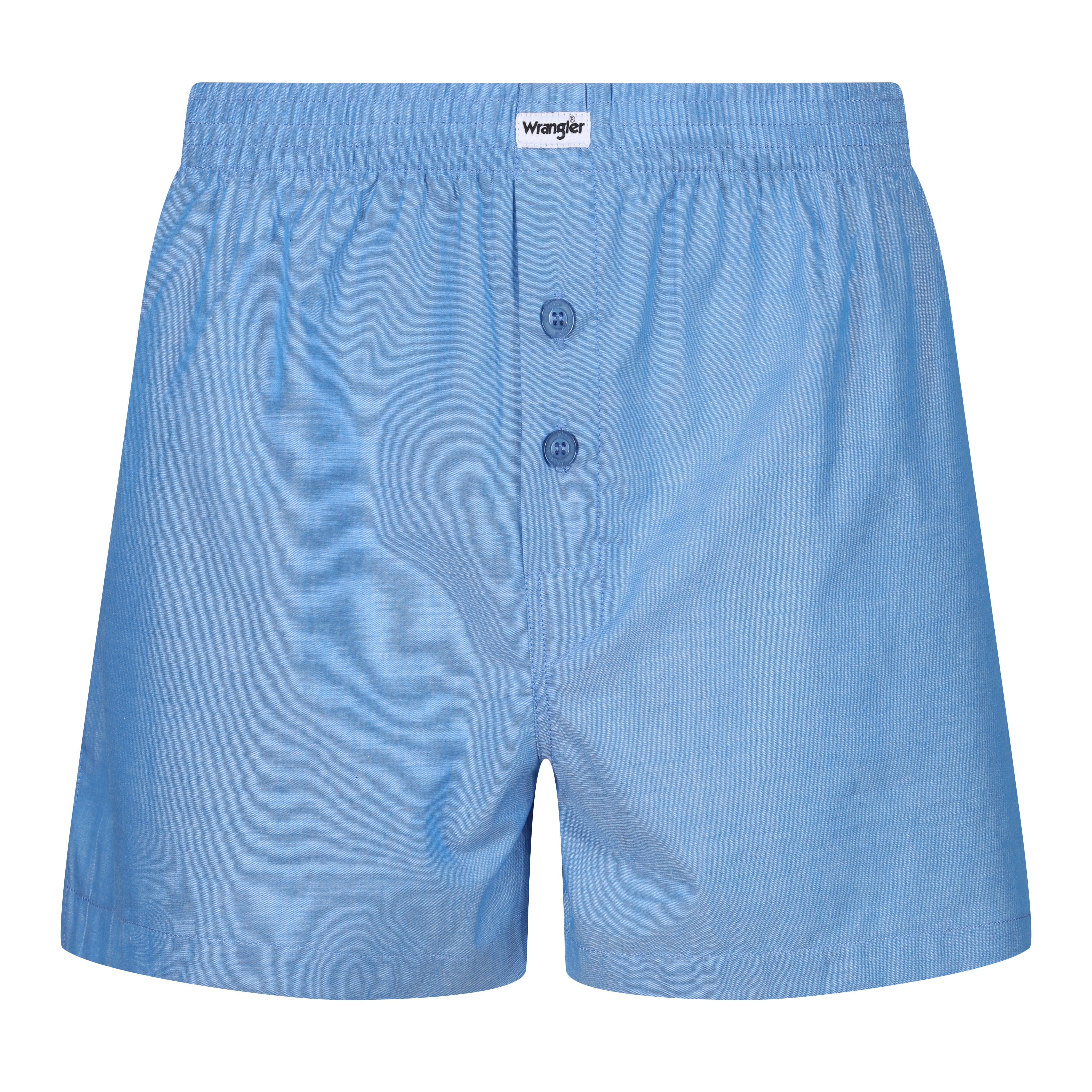 Wrangler Pure Cotton 2 Pack Woven Boxers - Red Checks / Chambray Blue