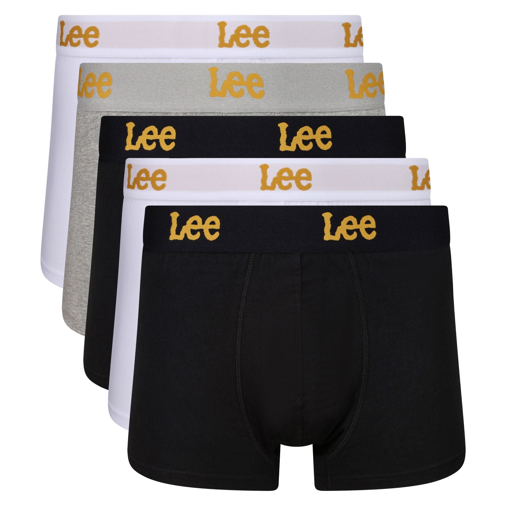 Lee 5 Pack Cotton Stretch Innes Trunks - Black/White/Grey