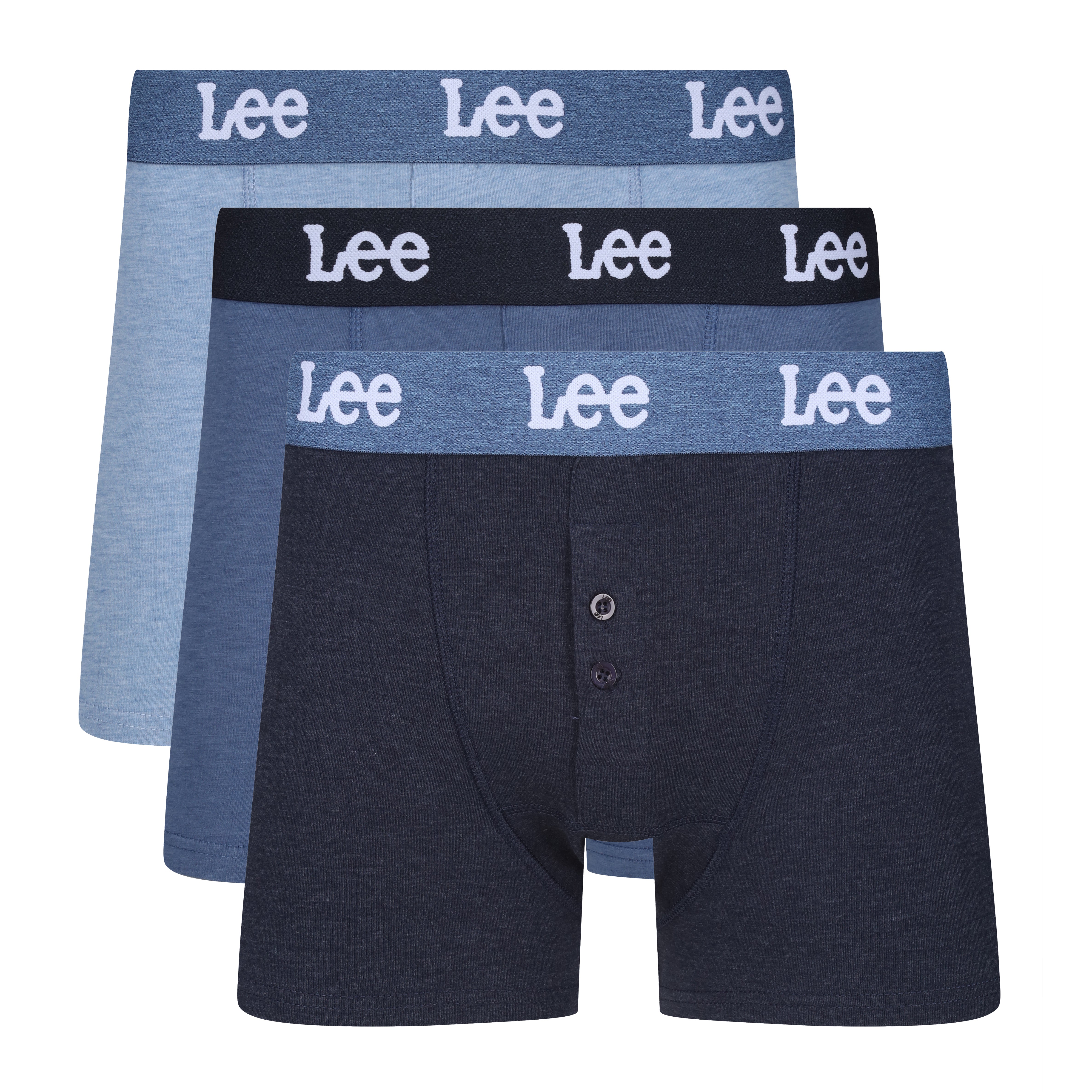 Lee 3 Pack Cotton Stretch Button Fly Boxers - Denim