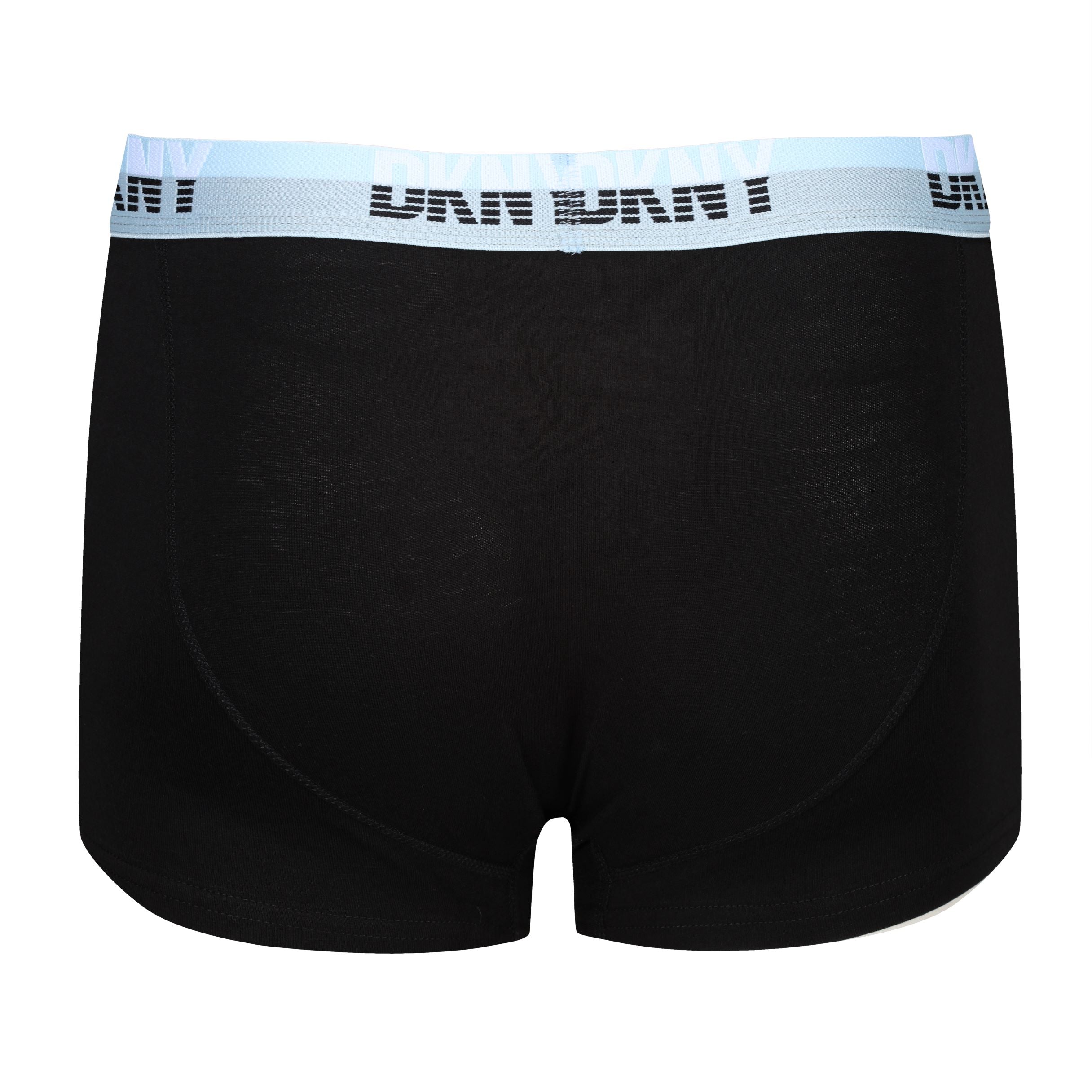 DKNY Mens Oakpark 3 pack Trunks - Black (Blue/Pink/Mint Waistbands)