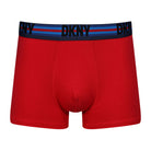 DKNY Mens Virden Cotton Stretch 3 pack Trunks - Blue/Stripe/Red