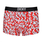 DKNY Mens Evansville 3 pack Cotton Stretch Trunks - Black/Print/Sharskin