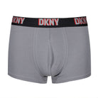 DKNY Mens Evansville 3 pack Cotton Stretch Trunks - Black/Print/Sharskin