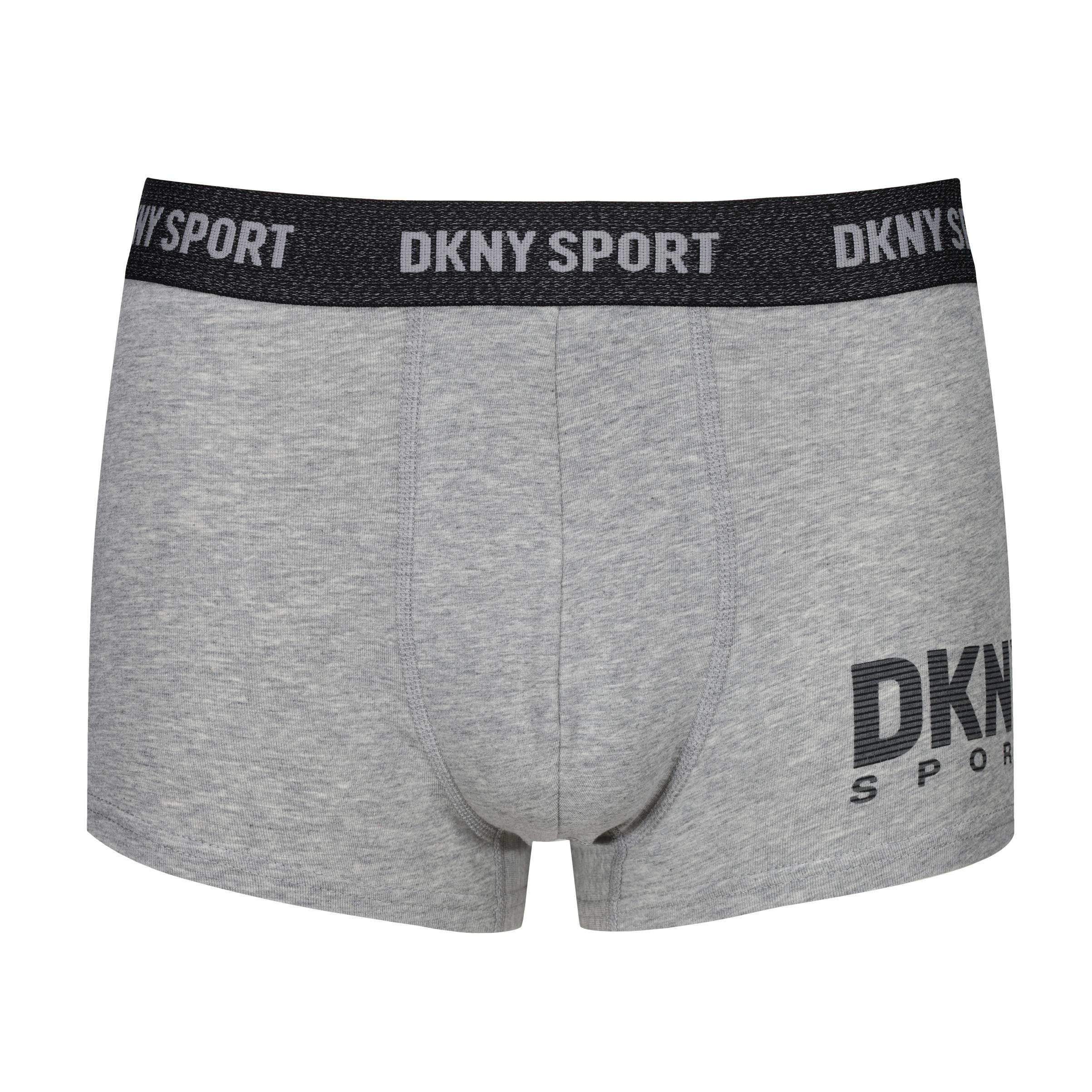 DKNY Chico 3 pack Cotton Sport Trunks - Lead/Atomic Blue/Spotlight