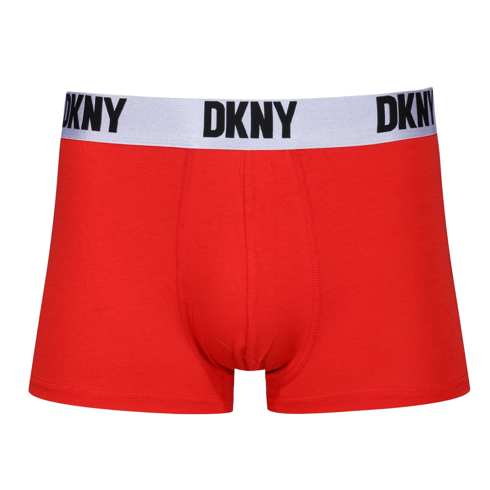 DKNY Crossett 3 pack Modal Cotton Trunks - Red/Grey/Black