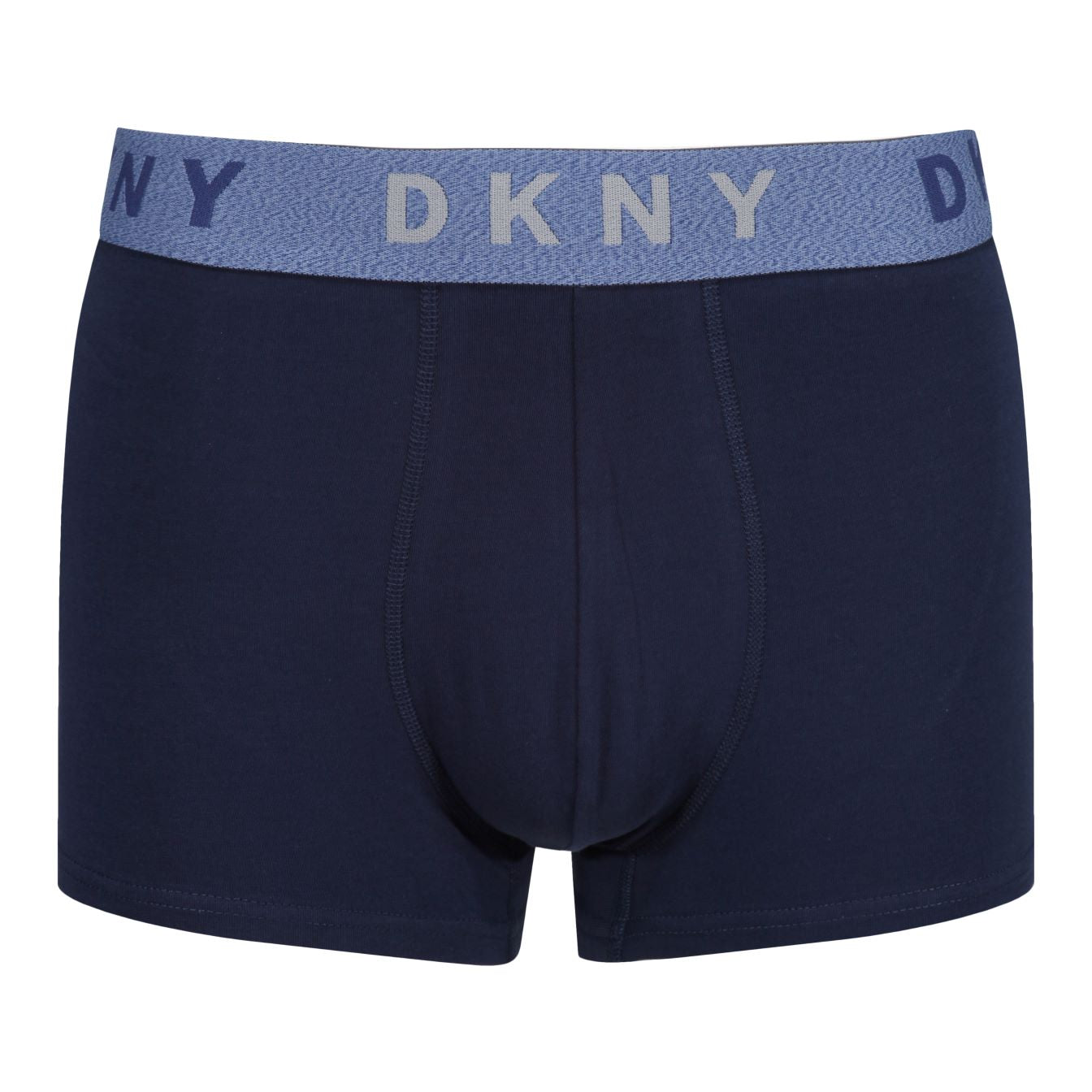 DKNY Mens Valdez 3 pack Cotton Stretch Trunks - Navy/Grey/Blue