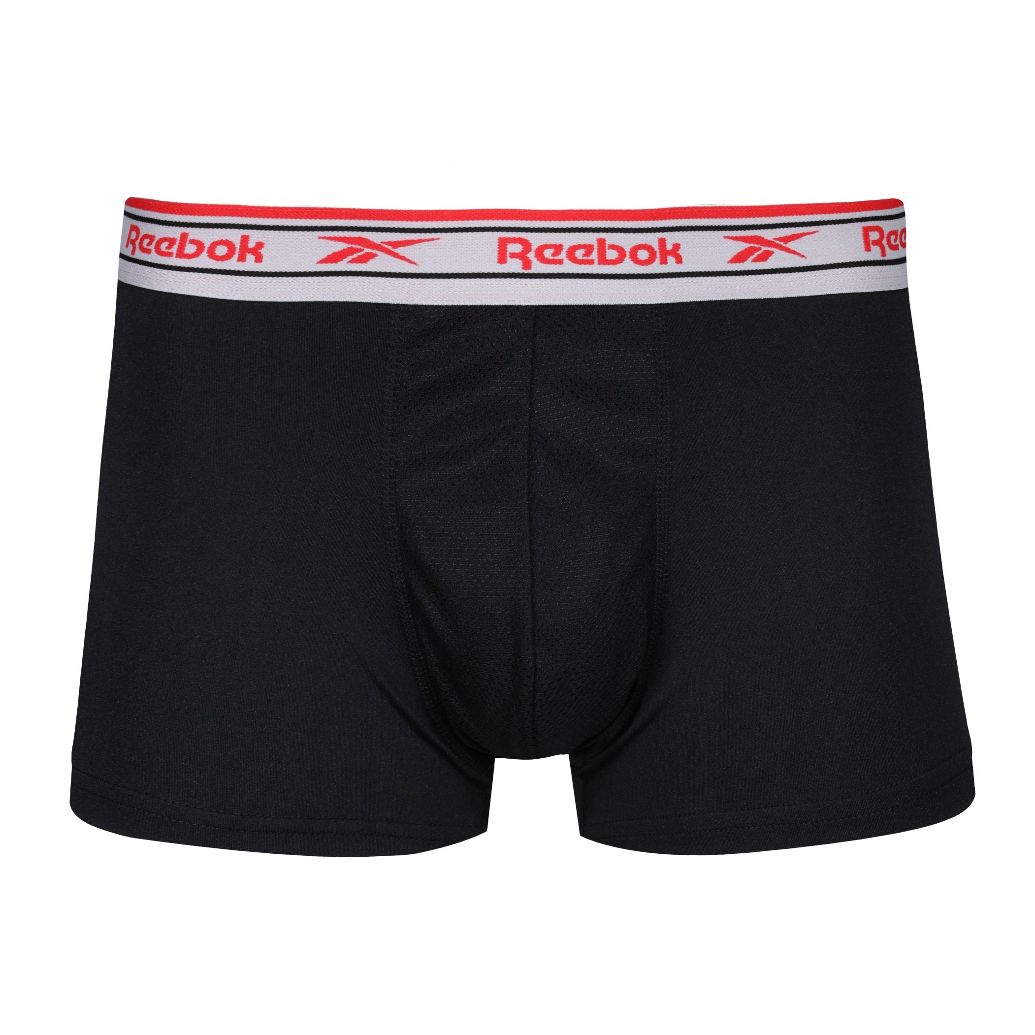 Reebok Mens Performance 3 Pack Jaden Short Sport Trunks - Blue/Red/Aqua Waistbands