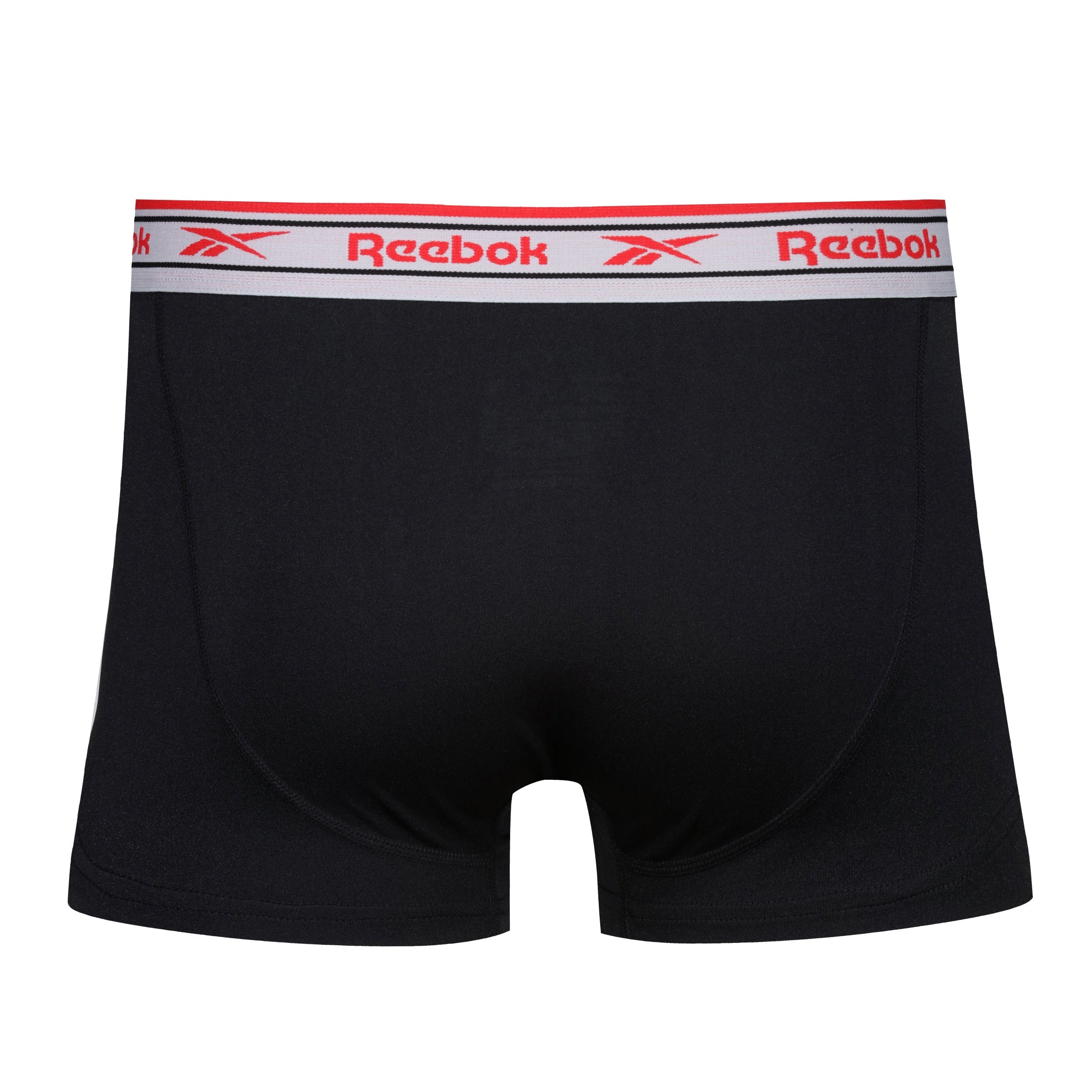 Reebok Mens Performance 3 Pack Jaden Short Sport Trunks - Blue/Red/Aqua Waistbands