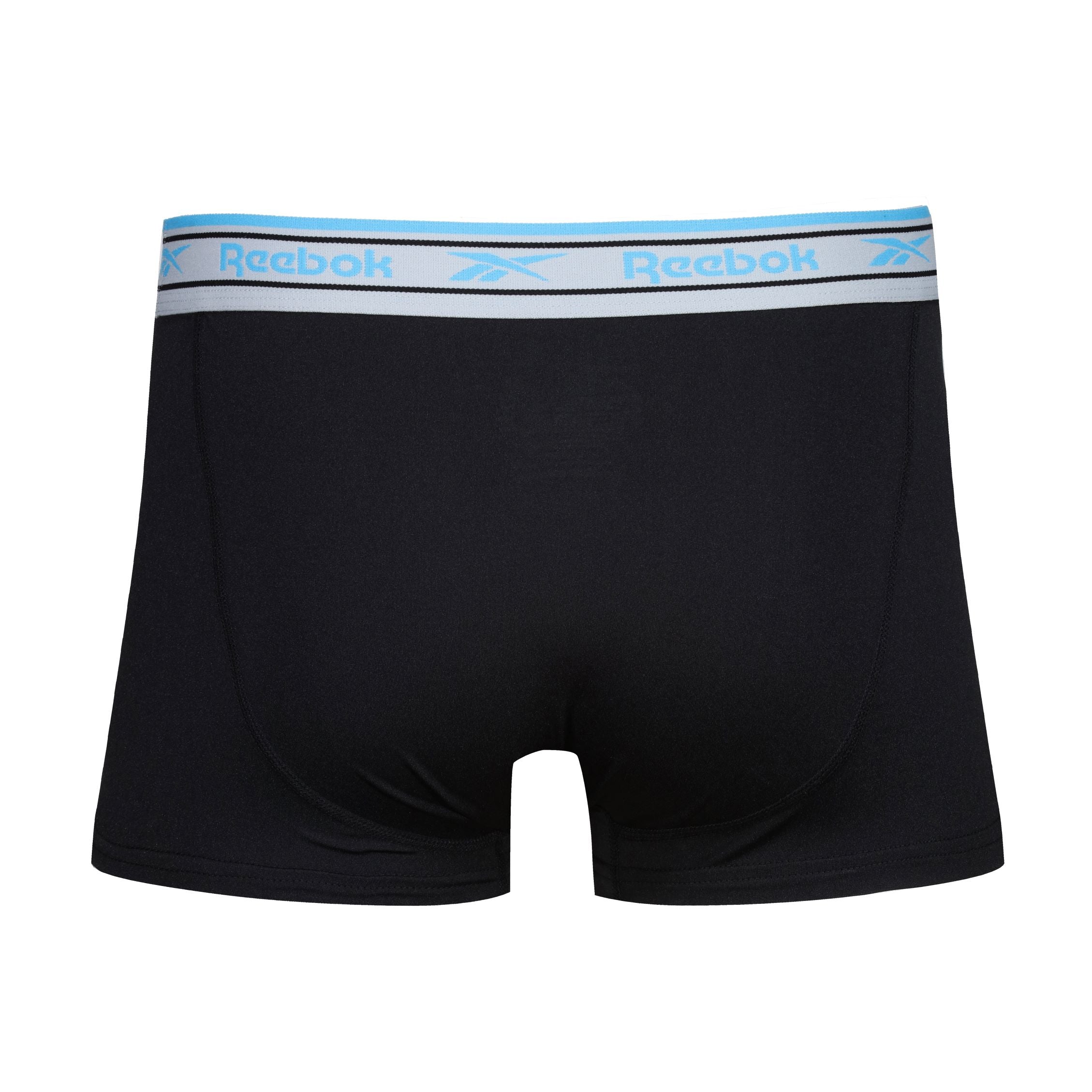 Reebok Mens Performance 3 Pack Jaden Short Sport Trunks - Blue/Red/Aqua Waistbands