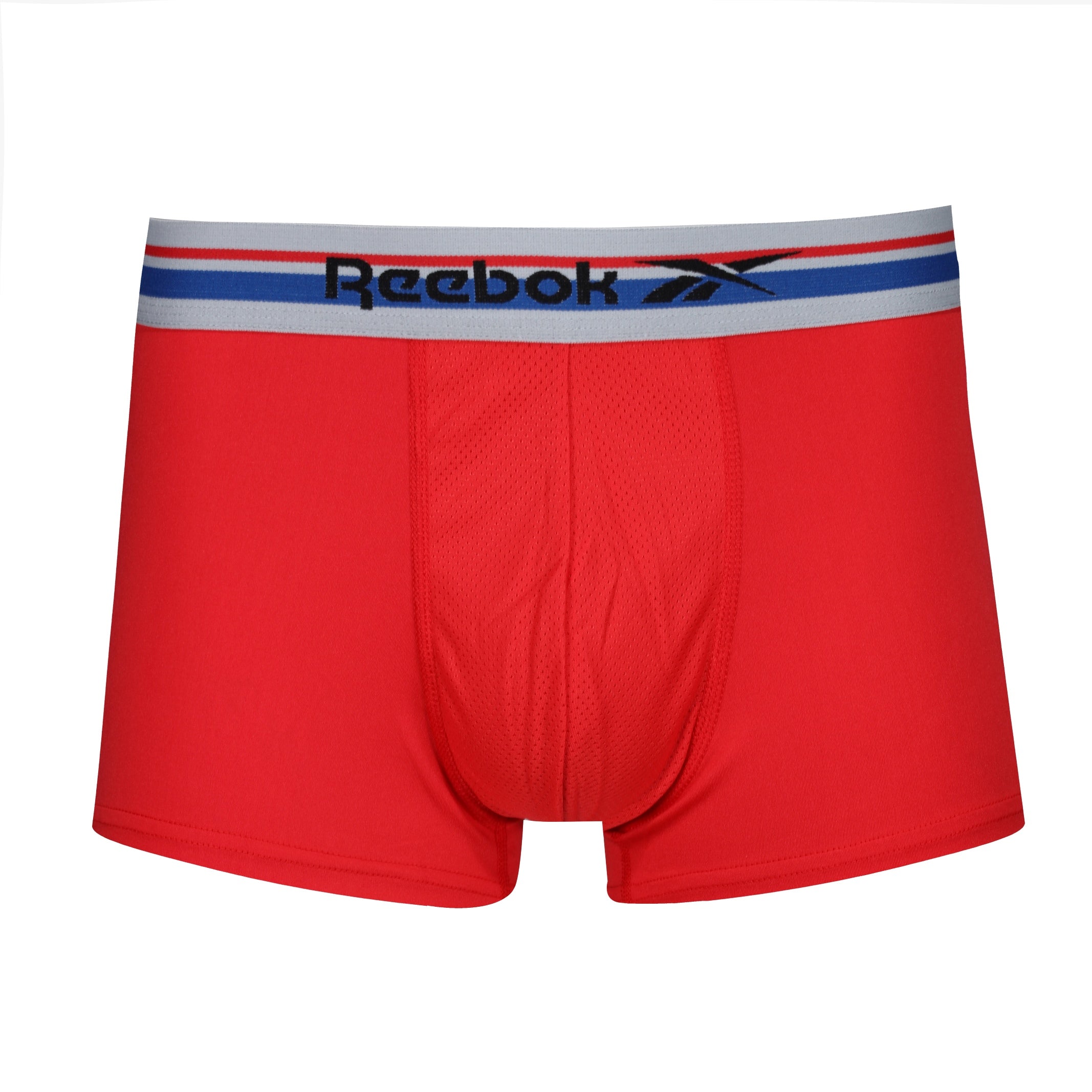 Reebok Mens Performance 3 Pack Short Sports Pietro Trunks - Red/White/Blue