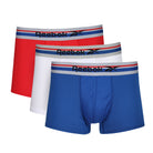 Reebok Mens Performance 3 Pack Short Sports Pietro Trunks - Red/White/Blue