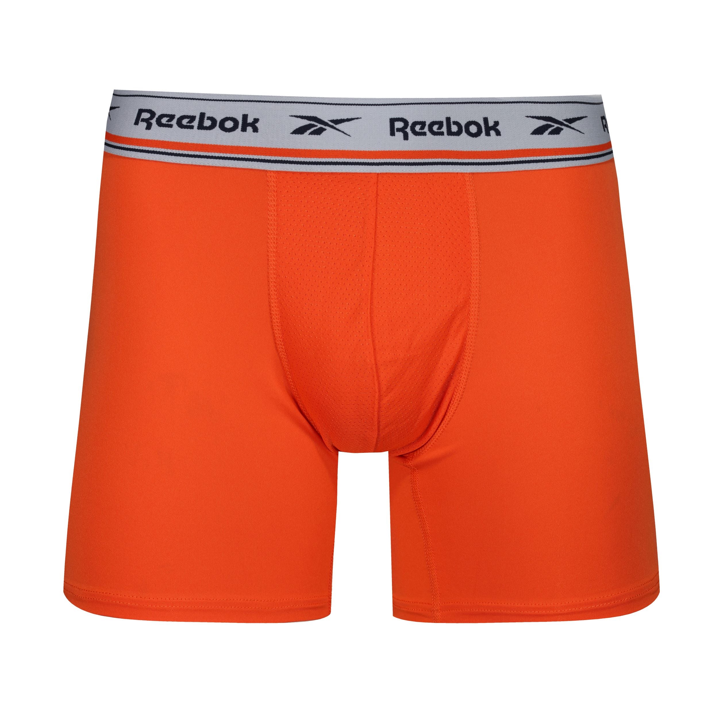 Reebok Mens Performance 3 Pack Lucas Sports Trunks - Orange/Blue/Navy