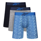 Reebok Mens Performance 3 Pack Travis Medium Sports Trunks - Navy/Blue/Grey