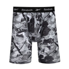 Reebok Mens Carter Performance 3 Pack Long Sport Trunks - Black Print/Grey