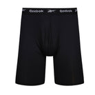 Reebok Mens Carter Performance 3 Pack Long Sport Trunks - Black Print/Grey