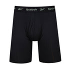 Reebok Mens Carter Performance 3 Pack Long Sport Trunks - Black /Grey Print/Green