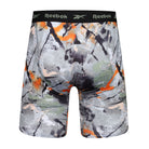 Reebok Mens Carter Performance 3 Pack Long Sport Trunks - Black /Grey Print/Green