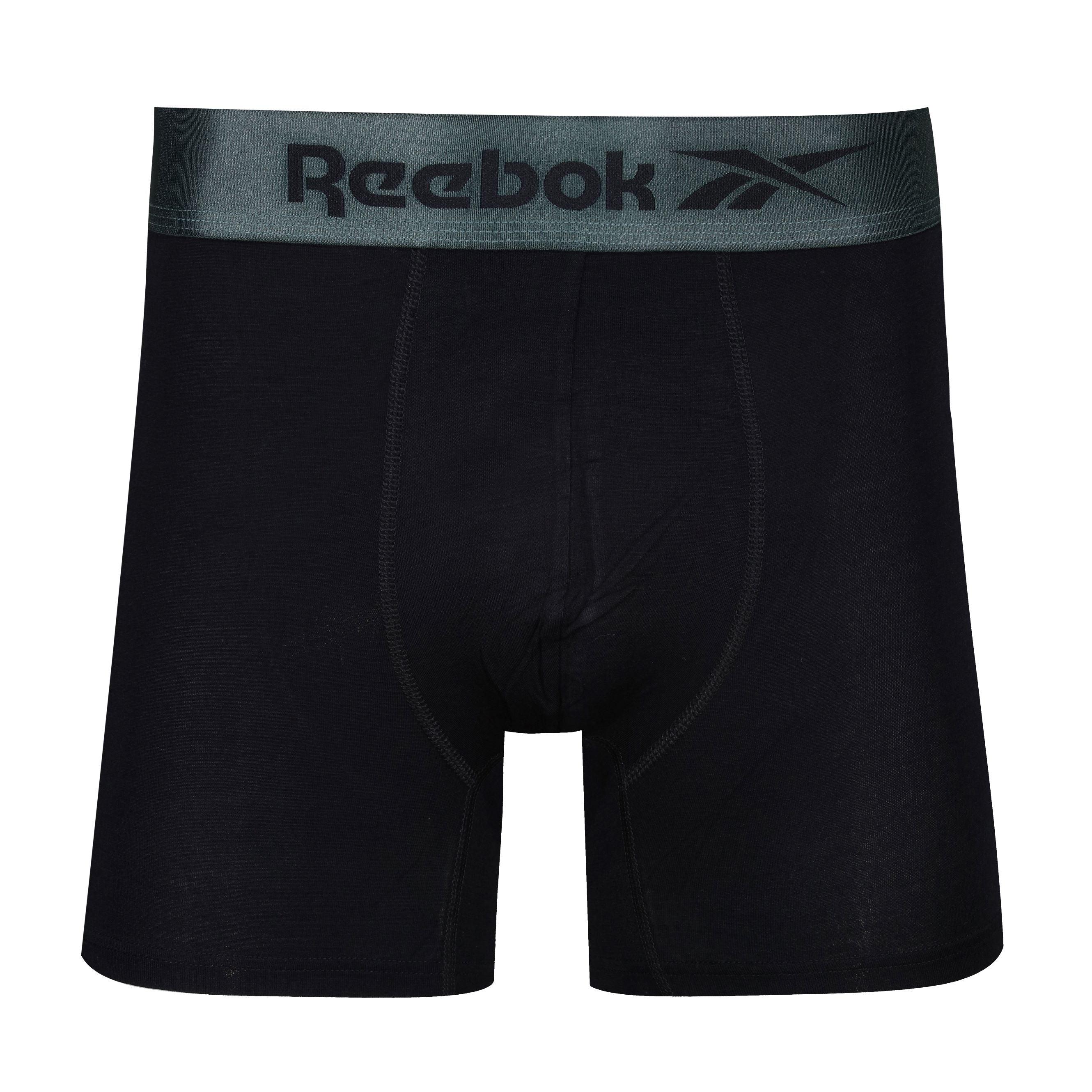 Reebok Mens Bamboo Viscose 3 Pack Lorenzo Black Trunks - Harmony/Green/Sea