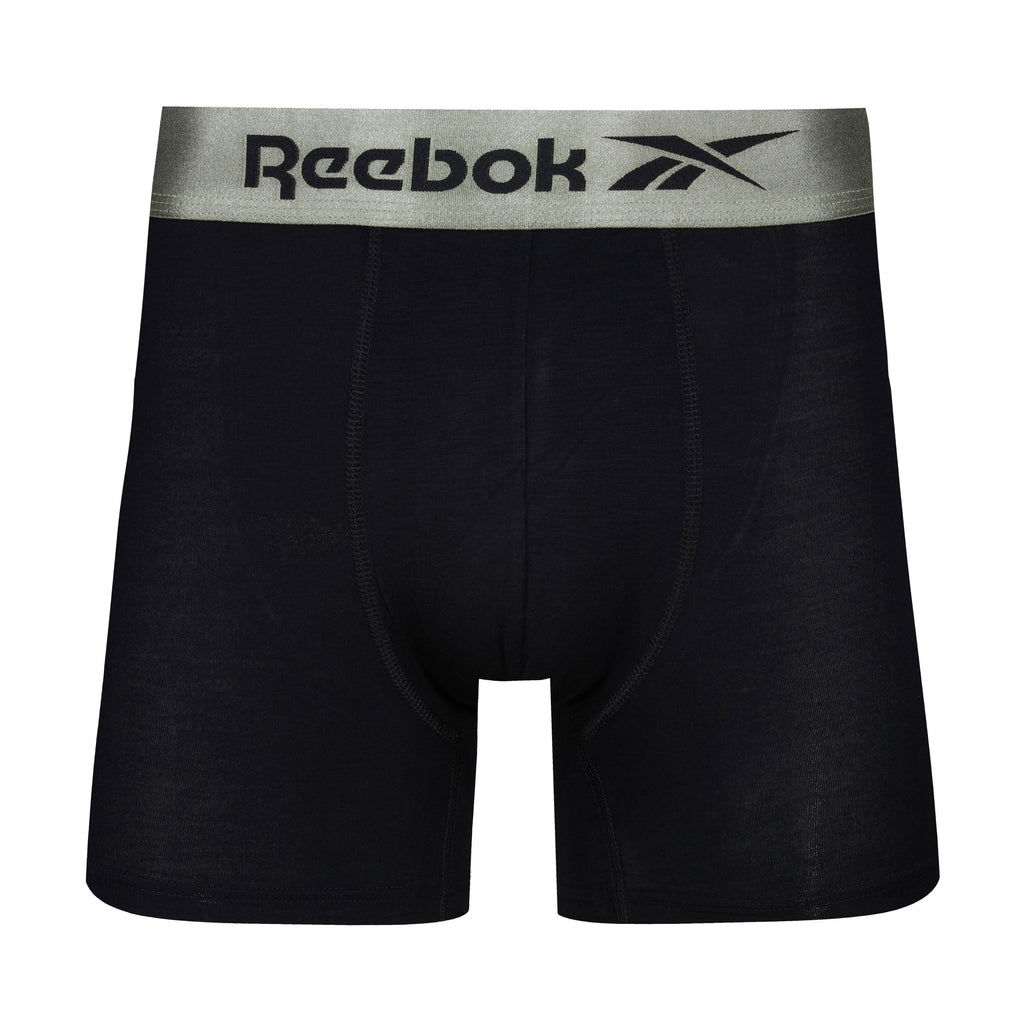 Reebok Mens Bamboo Viscose 3 Pack Lorenzo Black Trunks - Harmony/Green/Sea