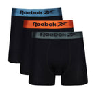 Reebok Mens Bamboo Viscose 3 Pack Lorenzo Black Trunks - Blue/Orange/Green