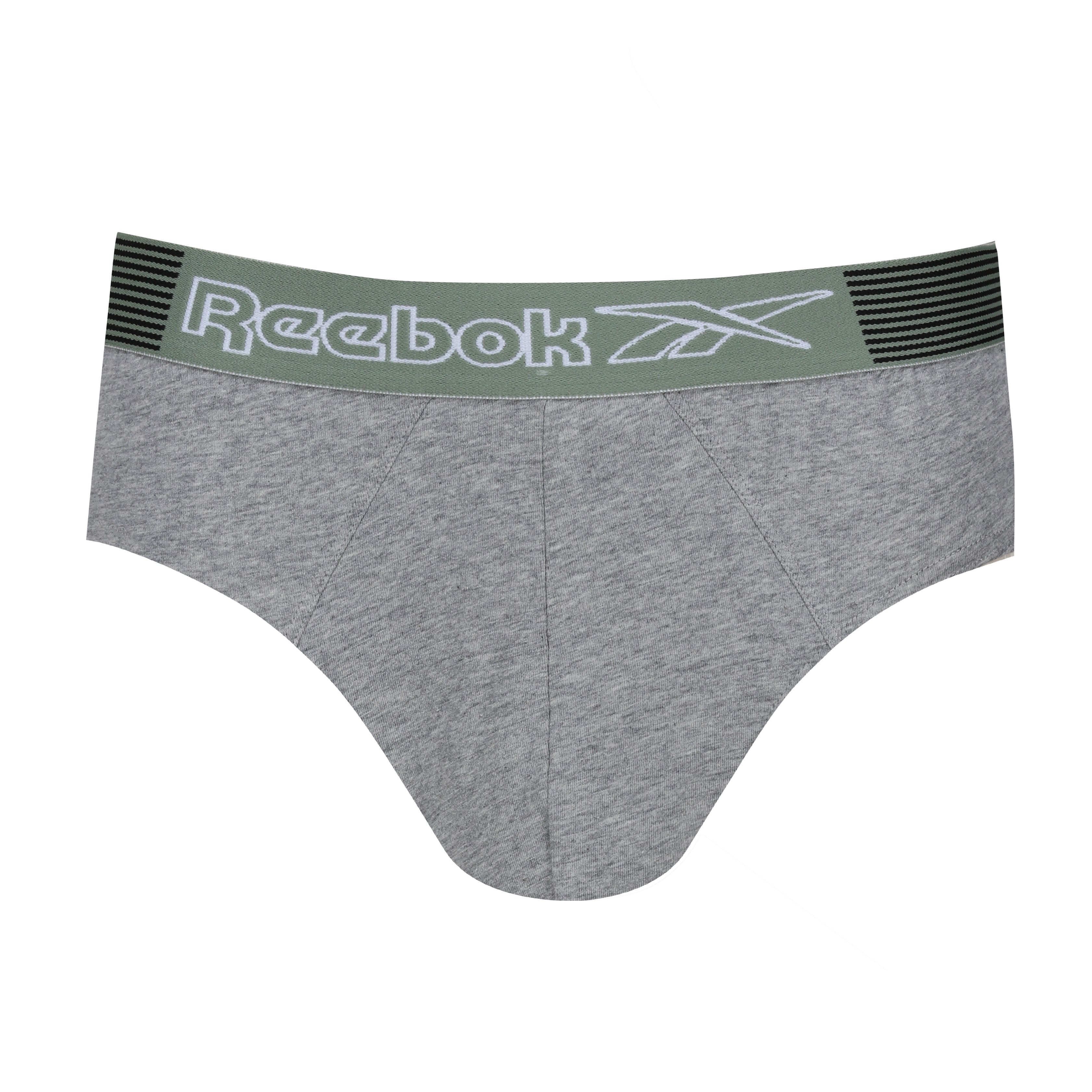 Reebok Mens Cotton Stretch 3 Pack Gavino Briefs - Grey Marl/White/Black