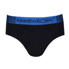 Reebok Mens Cotton Stretch 3 Pack Gavino Black Briefs