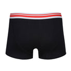 Reebok Mens Cotton Stretch 3 Pack Robin Black Trunks - Blue/Aqua/Red WaistBand