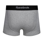 Reebok Mens Cotton Stretch 3 Pack Harley Black Trunks - Black/Print/Grey Marl