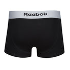 Reebok Mens Cotton Stretch 3 Pack Harley Black Trunks - Black/Print/Grey Marl