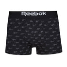 Reebok Mens Cotton Stretch 3 Pack Dalton Black Trunks - Grey Marl/Black Print