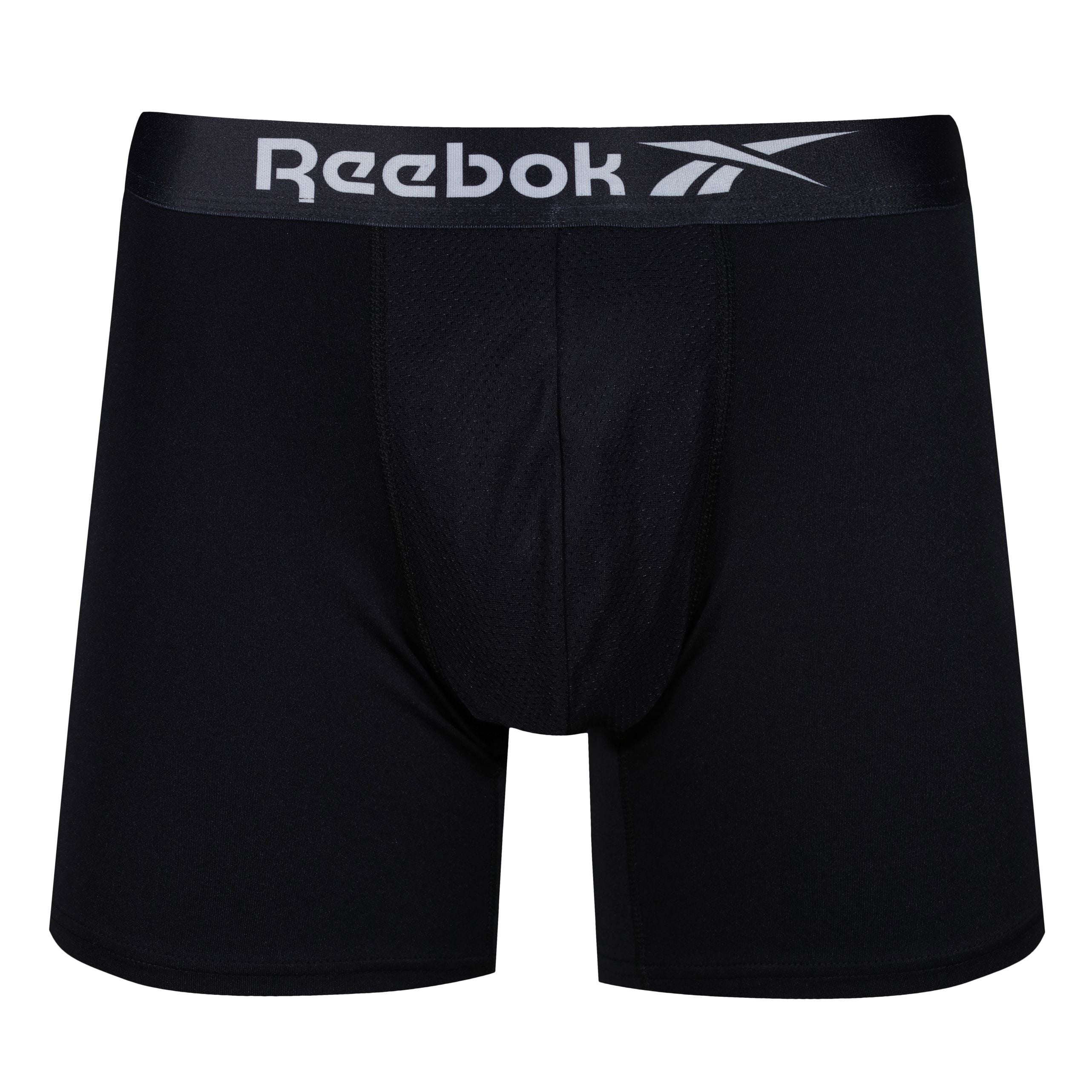 Reebok Mens Performance 3 Pack Adamson Medium Sports Trunks - Black Print/Grey