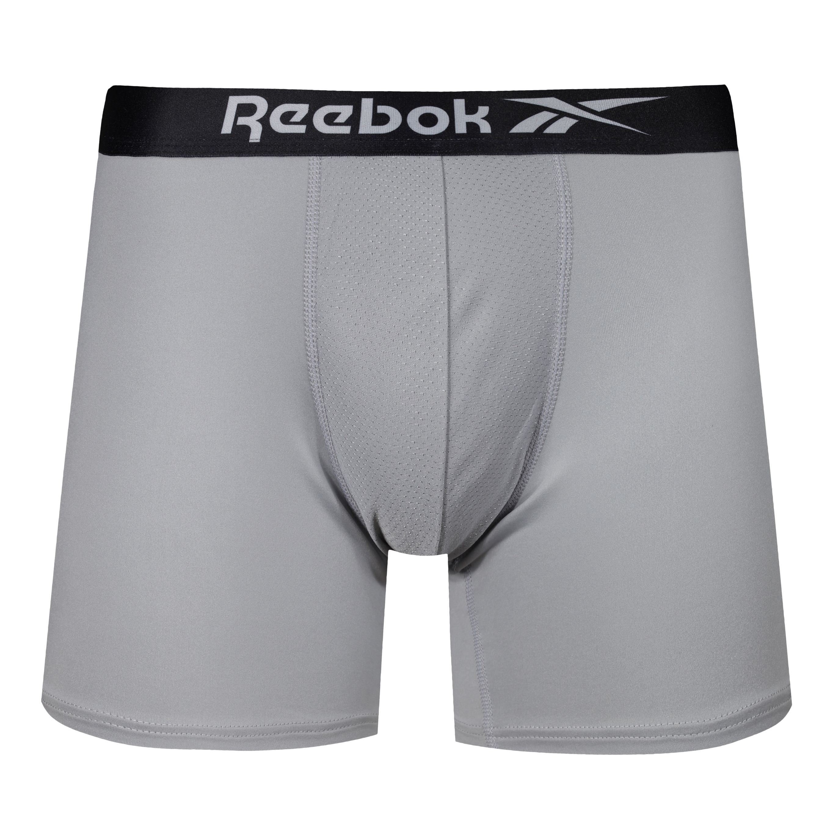 Reebok Mens Performance 3 Pack Adamson Medium Sports Trunks - Black Print/Grey