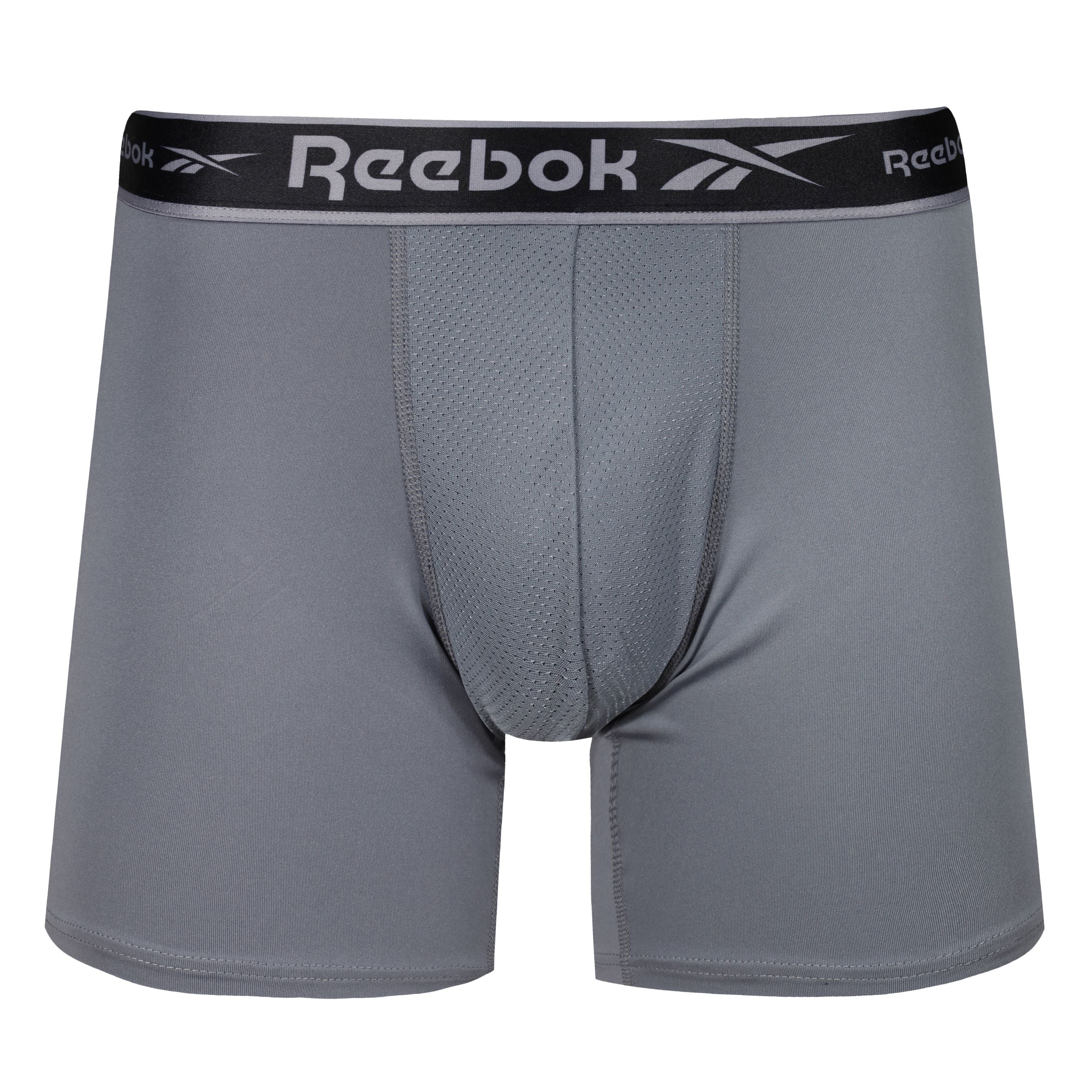 Reebok Mens Performance 3 Pack Gourlay Medium Sports Trunks - Black Print/Grey