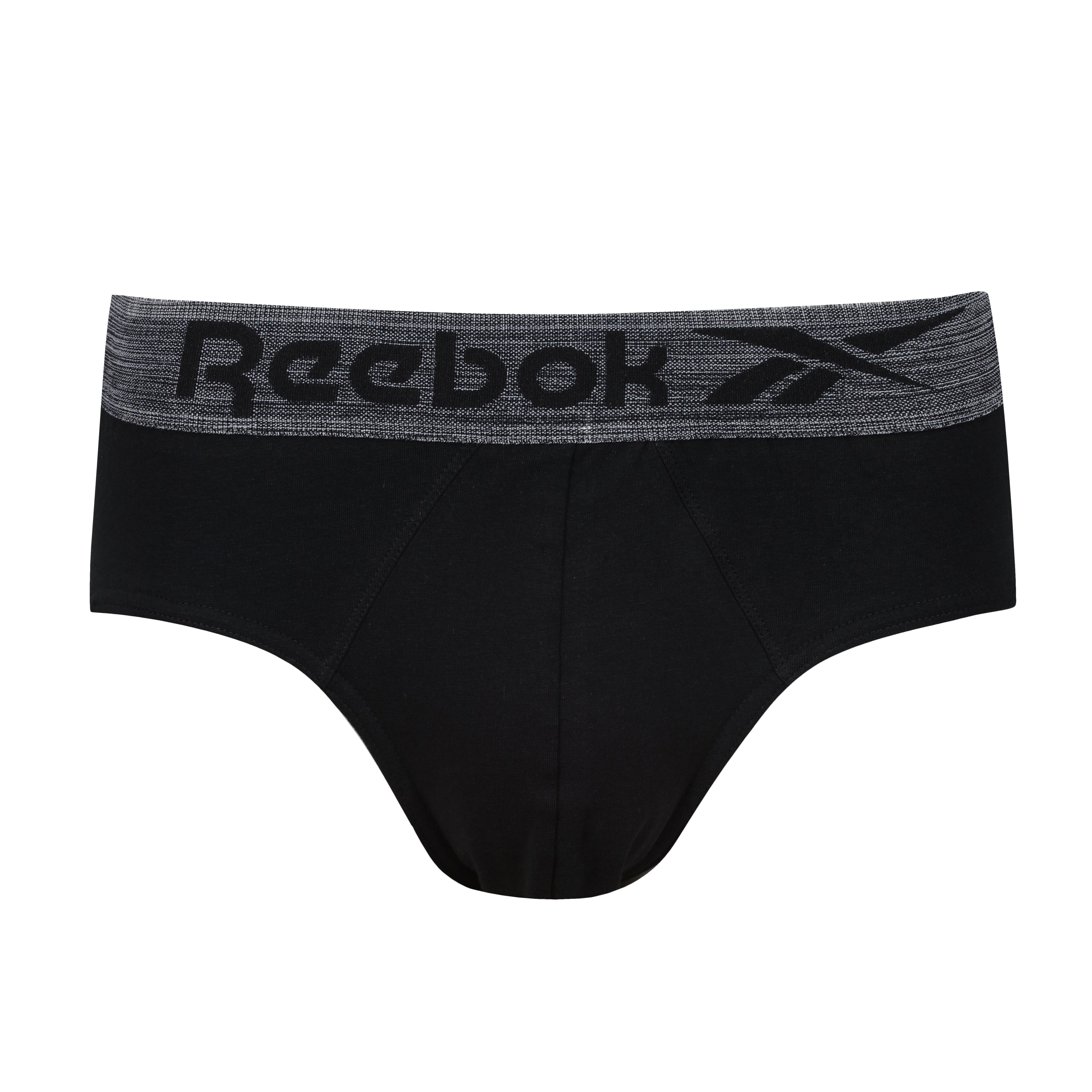 Reebok Gough Mens Cotton Stretch 3 Pack Briefs - Black