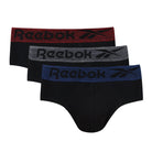 Reebok Gough Mens Cotton Stretch 3 Pack Briefs - Black